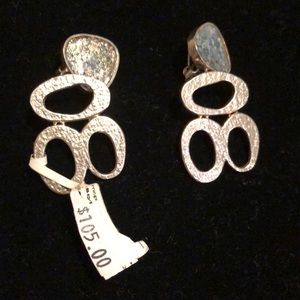 Sterling silver 925/Genuine stone clip earrings